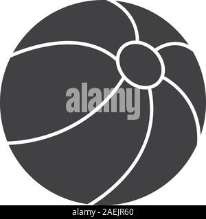 Beach ball glyph icon. Silhouette symbol. Negative space. Vector isolated illustration Stock Vector