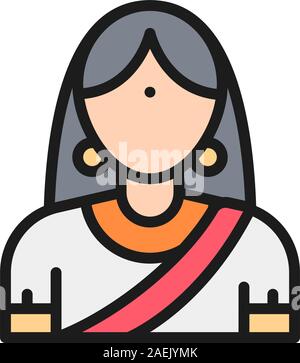 indian woman in national costume clothes vector illustration Stock ...