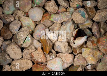 Row Ethiopian opal, Ethiopia, Africa Stock Photo