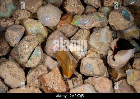 Row Ethiopian opal, Ethiopia, Africa Stock Photo