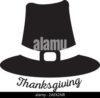 Silhouette of a pilgrim hat. Thanksgiving season - Vector illustration Stock Vector