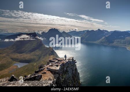 Backpacker man exploring sunset rocky mountains alone hiking adventure  journey summer vacations traveling lifestyle weekend getaway Stock Photo -  Alamy