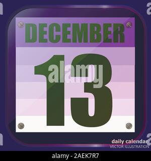 December 13 icon. For planning important day. Banner for holidays and