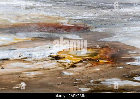 A view of Geyser Basin, the hottest geyser basin in the Yellowstone National Park, Wyoming, USA