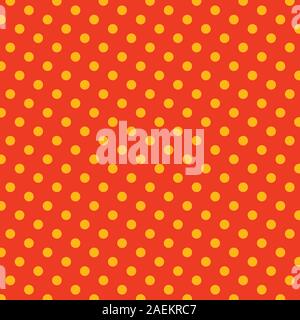 yellow dot patterns on orange background vector illustration Stock Vector