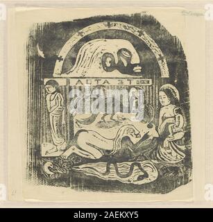 Paul Gauguin, Te Atua (The Gods) Small Plate (recto), in or after 1895 Te Atua (The Gods) Small Plate [recto]; in or after 1895 Stock Photo