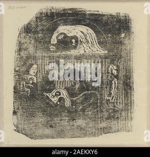 Paul Gauguin, Te Atua (The Gods) Small Plate (verso), in or after 1895 Te Atua (The Gods) Small Plate [verso]; in or after 1895 Stock Photo