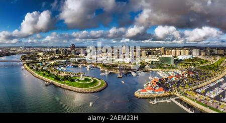 Long Beach Panorama after the storm Stock Photo