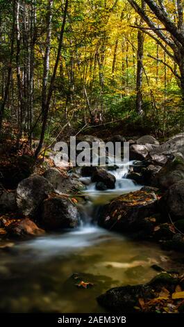 A Beautiful Mountain Stream in Autumn Stock Photo