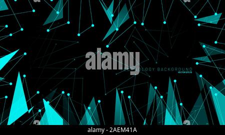 abstract vector background. polygonal space low poly dark background with connecting dots and lines . Vector Illustration For Wallpaper, Banner Stock Vector