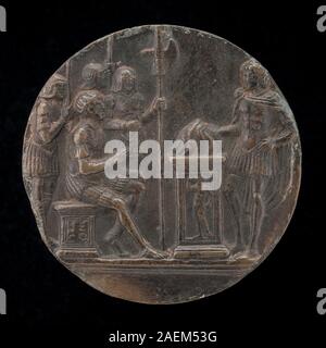 A depiction of the Roman figure Mucius Scaevola, who famously attempted ...