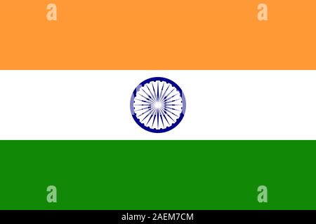 India Flag. National flag of India. Vector illustration. Stock Vector