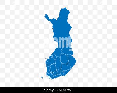 Finland map on transparent background. Vector illustration. Stock Vector