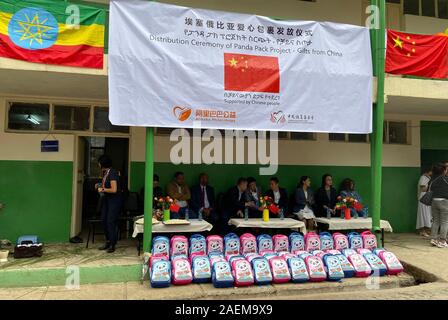 Distribution Ceremony of Panda Pack Project is held at a local primary school in Ethiopia, 22 November 2019.   Every time a consumer buys a product wi Stock Photo