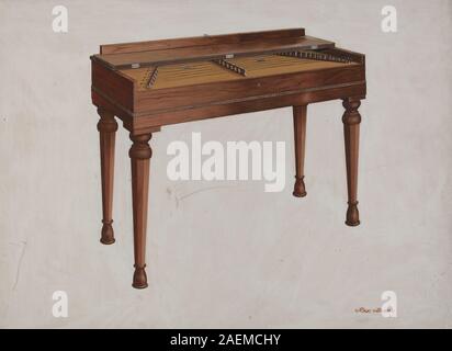 Dulcimer by Rex F. Bush, circa 1937, depicts a stringed musical ...