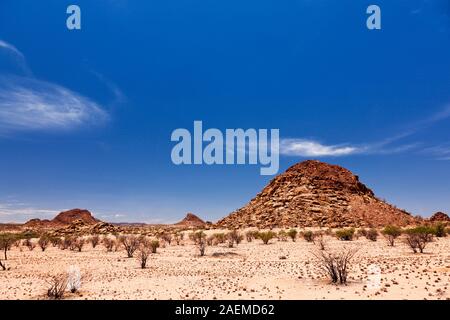 Natural rocky hill and rocks,Twyfelfontein or /Ui-//aes, Damaraland(Erongo), Namibia, Southern Africa, Africa Stock Photo
