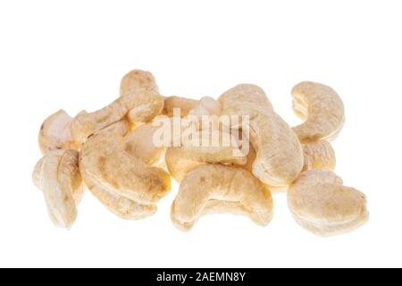 Cashews make a great comfort food and snack food isolated on a white background Stock Photo