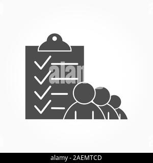 Editable icon of the ballot paper, survey or questionnaire of the respondent, job seeker. Isolated style, simple design. Stock Vector