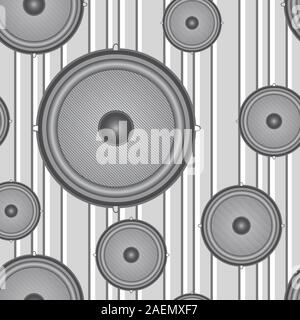 Speakers seamless background. Vector illustration. Stock Vector