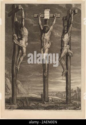 Schelte Adams Bolswert after Sir Peter Paul Rubens, Christ Crucified between Two Thieves, 1640s, Christ Crucified between Two Thieves; 1640s  date Stock Photo