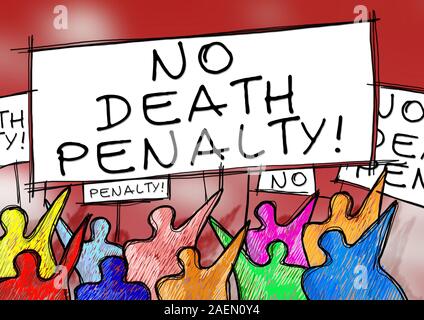 A group of people protesting against executions - concept image Stock Photo