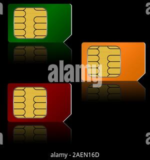 Set vector SIM cards. Stock Vector