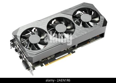 Game graphics card isolated on white background. Field with Clipping Path Stock Photo