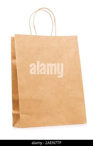 Paper bag isolated on white background. Biodegradable product Stock Photo