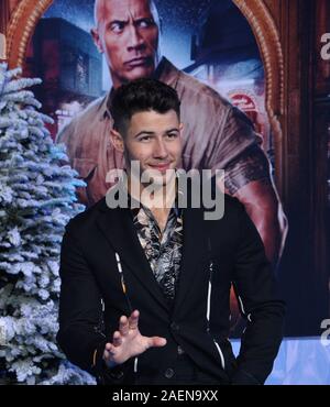 Los Angeles, USA. 9th Dec 2019. Cast member Nick Jonas attends the premiere of the motion picture comedy 'Jumanji: The Next Level' at the TCL Chinese Theatre in the Hollywood section of Los Angeles on Monday, December 9, 2019. Storyline: The gang is back but the game has changed. As they return to Jumanji to rescue one of their own, they discover that nothing is as they expect. Credit: UPI/Alamy Live News Stock Photo