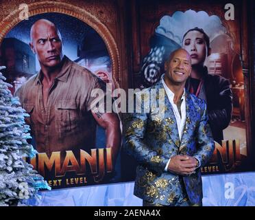 Los Angeles, USA. 9th Dec 2019. Cast member Dwayne Johnson attends the premiere of the motion picture comedy 'Jumanji: The Next Level' at the TCL Chinese Theatre in the Hollywood section of Los Angeles on Monday, December 9, 2019. Storyline: The gang is back but the game has changed. As they return to Jumanji to rescue one of their own, they discover that nothing is as they expect. Credit: UPI/Alamy Live News Stock Photo