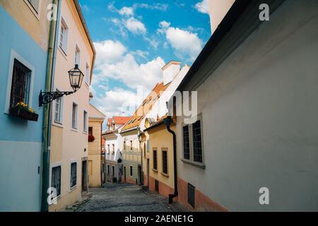 Old town colorful alley in Bratislava, Slovakia Stock Photo