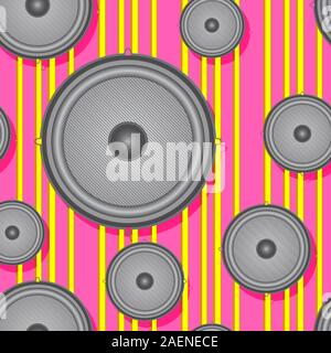 Speakers seamless background. Vector illustration. Stock Vector