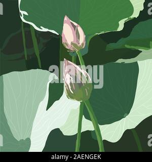EPS Realistic Oriental lotus - a flower Vector illustration Stock ...