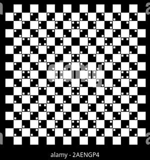 illusion of volume in black and white squares Stock Vector