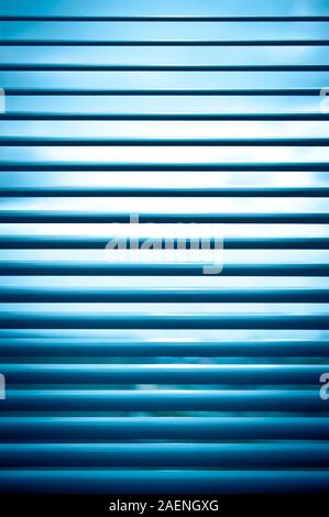 abstract background of window blue blinds Stock Photo