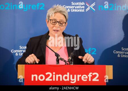 Bothwell, UK. 10th Dec, 2019. Pictured: Annie Wells MSP for the Scottish Conservative and Unionist Party. Annie Wells MSP, Adam Tomkins MSP and Meghan Gallagher, the Scottish Conservative candidate for Motherwell hold an election rally. The three former Labour supporters will urge other Labour supporters to vote Scottish Conservative on December 12. Credit: Colin Fisher/Alamy Live News Stock Photo