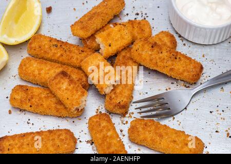 Quorn Vegan Fishless Fingers. Vegan fish fingers. Plant based meat free alternative Stock Photo