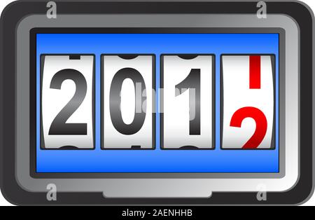 2012 New Year counter, vector. Stock Vector
