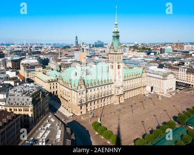 Hamburg City Hall or Hamburger Rathaus is the seat of local government of Hamburg, Germany Stock Photo