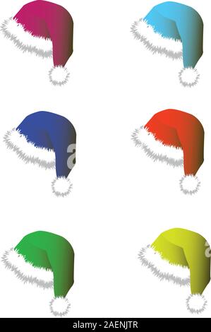 multi colored santa hats