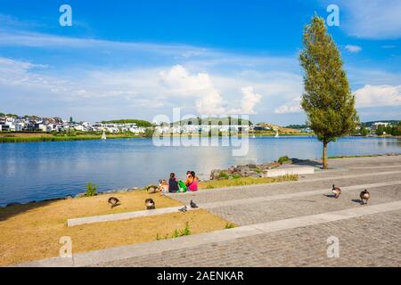 Phoenix See lake is an artificial lake on the former steelworks Phoenix East in Dortmund district Horde Stock Photo