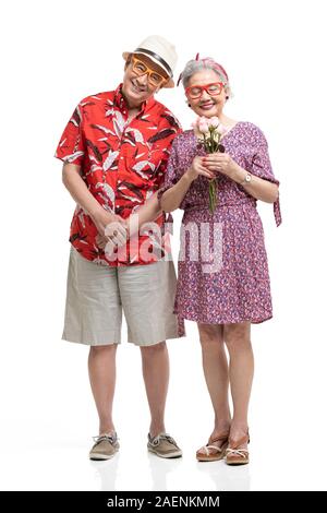 Happy senior couple dating Stock Photo