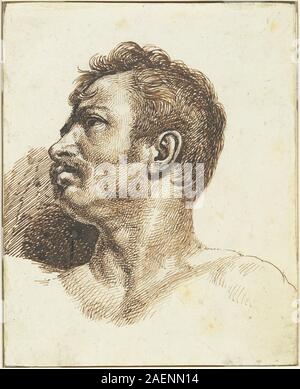 Théodore Gericault, Head of a Man (recto), Théodore Gericault (French, 1791 - 1824), Head of a Man [recto], pen and brown ink over traces of graphite on wove paper, Collection of Mr. and Mrs. Paul Mellon 1995.47.42.a Stock Photo