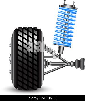 car suspension, frontal view. Vector Illustration Stock Vector