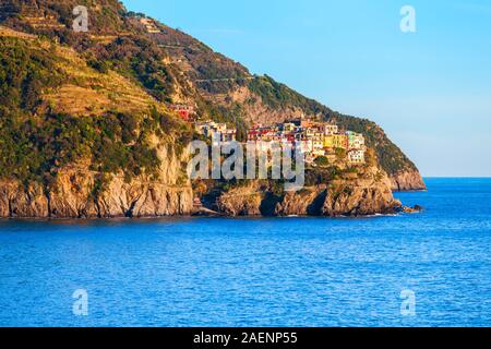 Manarola is a small town in Cinque Terre national park, La Spezia province in Liguria Region, northern Italy Stock Photo