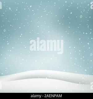 Christmas snowdrift winter sky template Stock Vector