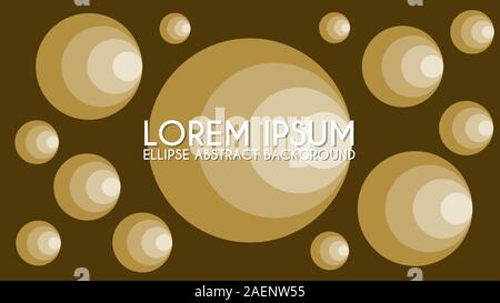 Colorful Ellipse Background Design Concept, Abstract Background Design Template, Coffee Brown Beige Gradation, Suitable For Your Project, Landscape Stock Vector