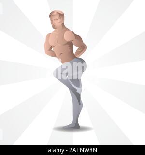 Male ballet dancer dancing on an isolated background. Vector image. Stock Vector