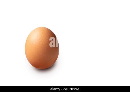 Single brown chicken egg isolated on a white background cutout Stock Photo