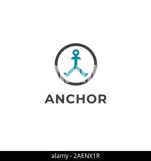 Anchor vector logo. Anchor vector icon. Anchor emblem. Anchor badge Stock Vector